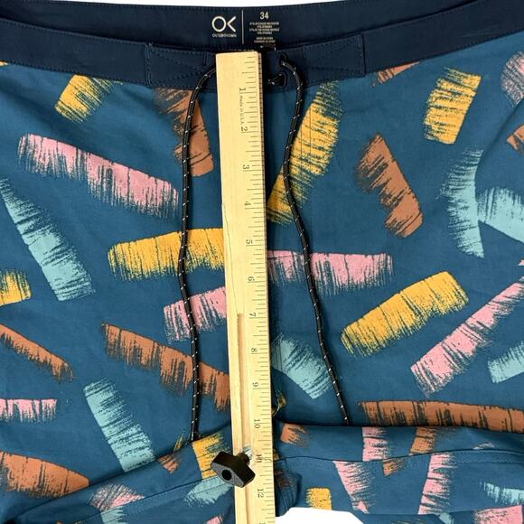 Outerknown Blue Pink Yellow Orange Brush Strokes Men's Swim Shorts Trunks sz 34 - Picture 8 of 10